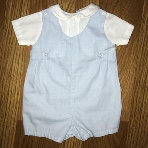 boutique petit ami blue checkered sun suit